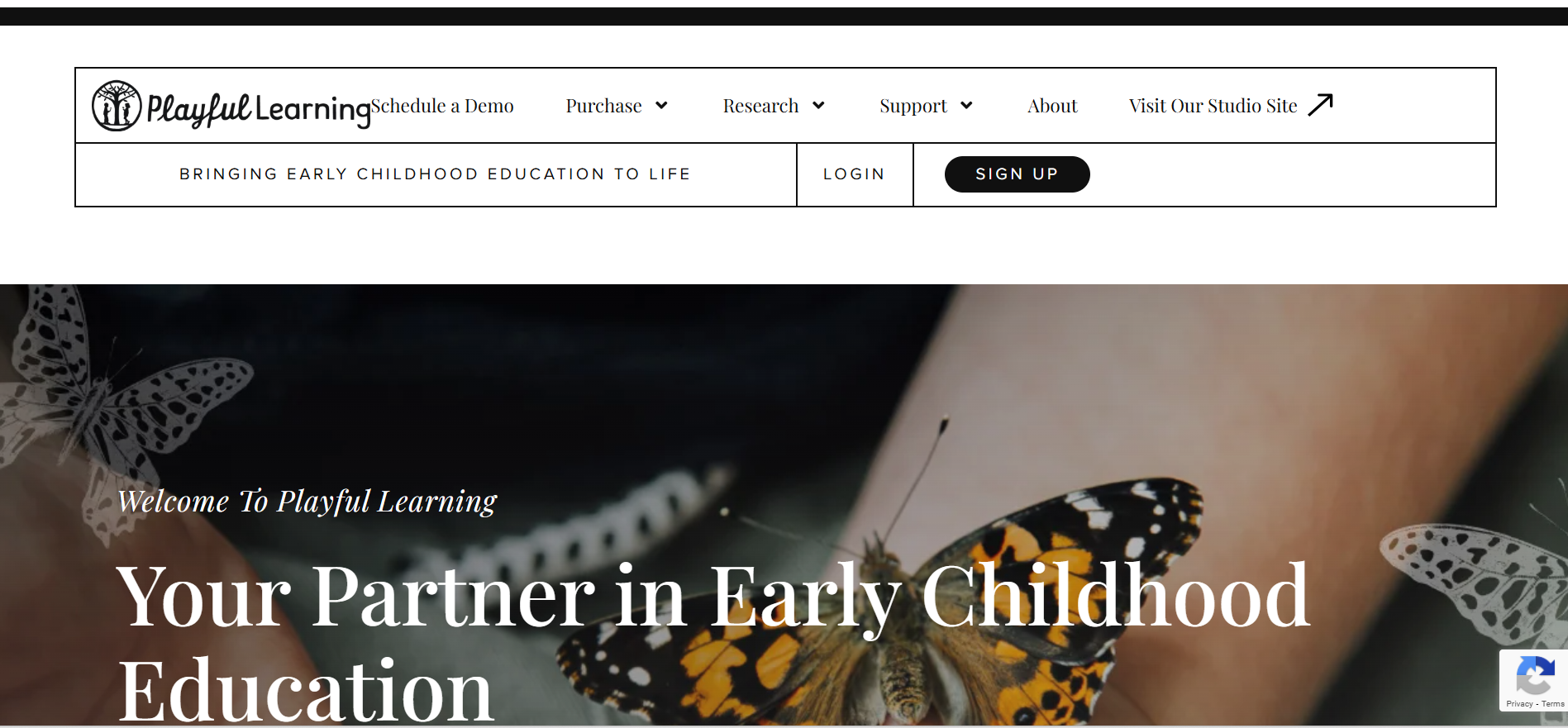 Playful Learning homepage screenshot