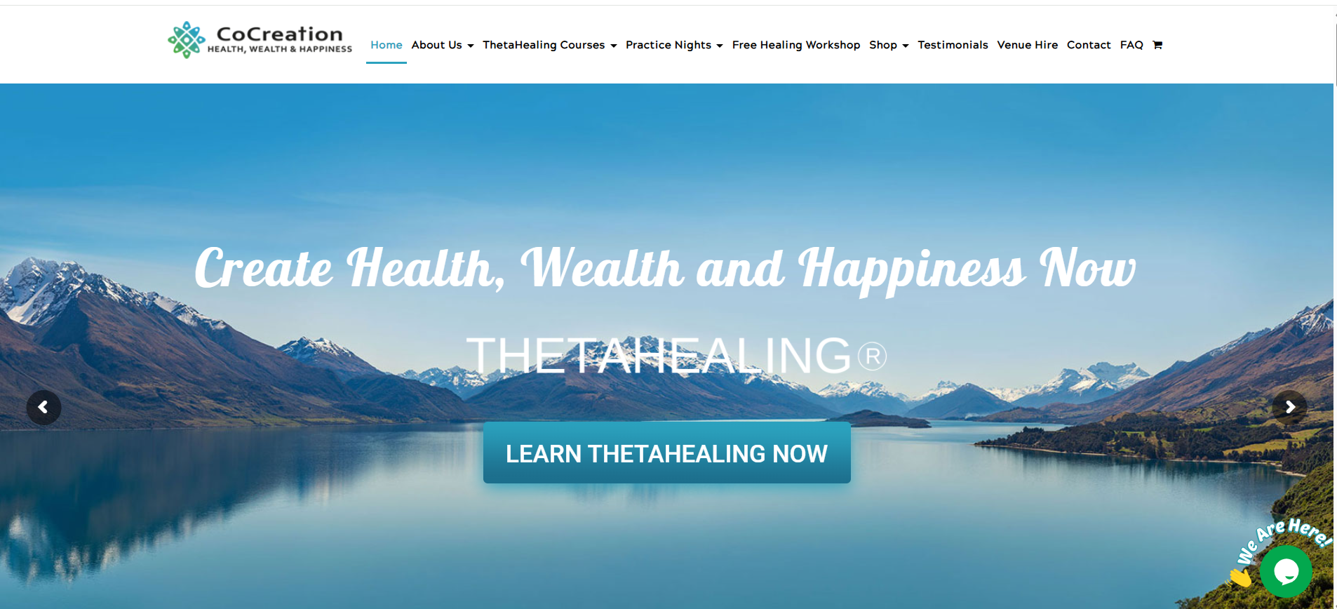 Theta Healing homepage screenshot