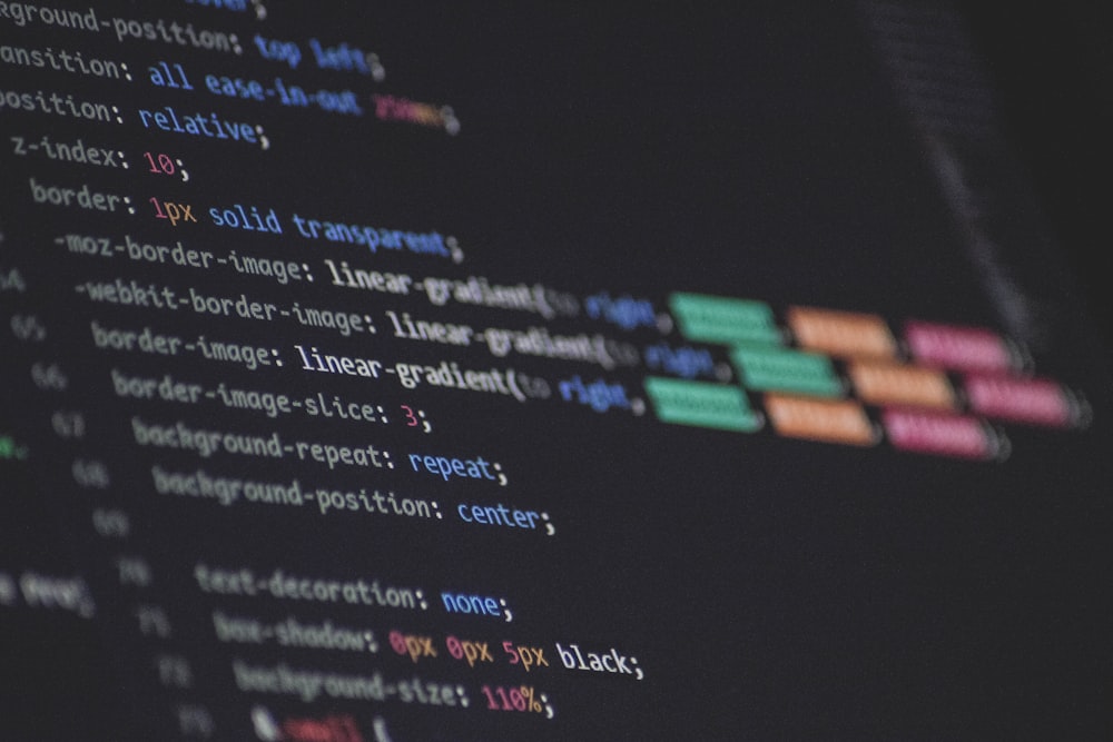A close-up of website code on a screen